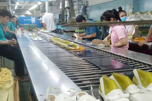 Dây chuyền sản xuất giày tại một doanh nghiệp Việt Nam