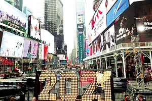 Lễ hội đếm ngược đón năm mới ở Quảng trường Thời đại, TP New York, Mỹ sẽ phải hạn chế số người tham dự trực tiếp