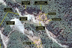 Phía Bắc và Tây của cơ sở hạt nhân Punggye-ri ở tỉnh Bắc Hamkyong, Triều Tiên. Ảnh: YONHAP