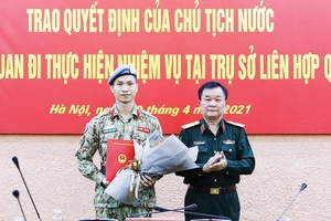 Thiếu tá Nguyễn Phúc Đông là sĩ quan thứ 3 của Việt Nam trúng tuyển vào làm việc tại trụ sở LHQ