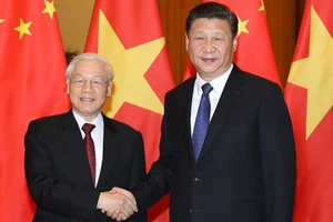 Tổng bí thư Nguyễn Phú Trọng và Tổng bí thư, Chủ tịch nước Trung Quốc Tập Cận Bình. Ảnh: TTXVN