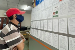 Người lao động tìm hiểu cơ hội việc làm tại Trung tâm Dịch vụ việc làm Thanh niên TPHCM. Ảnh: VĂN MINH