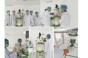 Hình ảnh sản xuất thực tế hợp chất α-HH và BCP quy mô 1.000 gam/mẻ tại Viện khoa học vật liệu ứng dụng, Viện Hàn lâm khoa học công nghệ Việt Nam. Nguồn: VST