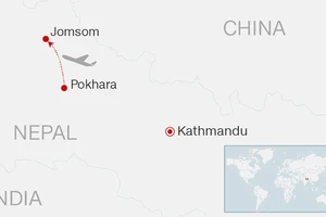  Chiếc máy bay bị mất tích khi đang trên đường từ thị trấn du lịch Pokhara đến sân bay ở thị trấn Jomsom cách đó khoảng 80km. Đồ hoạc: CNN