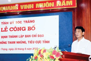 Ông Lâm Văn Mẫn làm Trưởng ban Chỉ đạo phòng chống tham nhũng, tiêu cực tỉnh Sóc Trăng