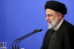 Tổng thống Iran Ebrahim Raisi, trong một cuộc họp báo tại Teheran, Iran, ngày 29-8-2022. AP
