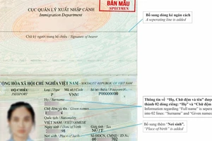 Bổ sung "nơi sinh" vào hộ chiếu mẫu mới từ ngày 1-1-2023