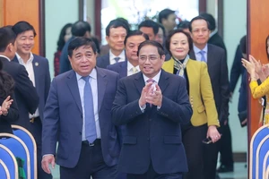 Thủ tướng Phạm Minh Chính và các đại biểu dự hội nghị tổng kết công tác năm 2022, triển khai nhiệm vụ năm 2023 của Bộ KH-ĐT. Ảnh: VIẾT CHUNG