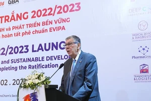 Chủ tịch EuroCham Alain Cany phát biểu tại lễ ra mắt Sách Trắng 2022 - 2023
