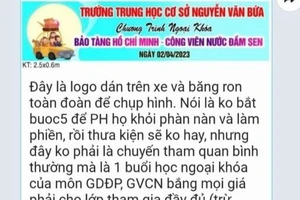 Trường THCS Nguyễn Văn Bứa tạm dừng tổ chức ngoại khóa