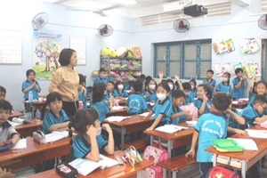 Học sinh Trường Tiểu học Nguyễn Thị Minh Khai (quận Gò Vấp, TPHCM) trong một giờ ở lớp năm học 2022-2023