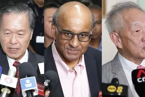 Ba ứng cử viên trong cuộc bầu cử tổng thống Singapore. Ảnh: Nikkei