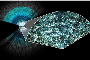Một hình ảnh từ bản đồ 3D đo tốc độ giãn nở của vũ trụ. Ảnh: PA Media