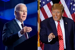 Tổng thống Mỹ Joe Biden (trái) và cựu tổng thống Donald Trump