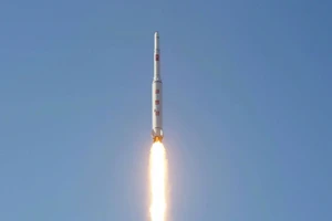 Tên lửa Triều Tiên trong một lần phóng thử. Ảnh: KCNA.