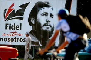 Hình ảnh ông Fidel trên đường phố thủ đô Havana