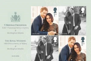 Bộ tem đặc biệt chào mừng đám cưới Hoàng gia Anh 