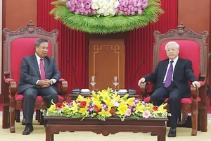 Tổng Bí thư Nguyễn Phú Trọng tiếp đoàn đại biểu Ban Tổ chức Trung ương Đảng Nhân dân Cách mạng Lào 