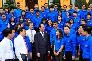 Chủ tịch nước Trần Đại Quang gặp mặt thanh niên tiên tiến làm theo lời Bác Khối các Cơ quan Trung ương. Ảnh: TTXVN