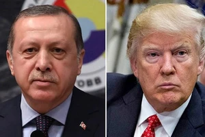 Tổng thống Thổ Nhĩ Kỳ Erdogan (trái) và Tổng thống Mỹ Donald Trump. Ảnh: Reuters