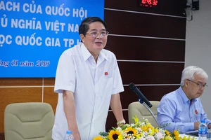 Ông Nguyễn Đức Hải, Chủ nhiệm Ủy ban Tài chính, Ngân sách Quốc hội phát biểu tại buổi làm việc