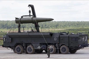 Hệ thống tên lửa đạn đạo Novator 9M729 của Nga được giới thiệu tại Diễn đàn kỹ thuật - quân sự quốc tế ở Kubinka, ngoại ô Moskva. Ảnh tư liệu: REUTERS/TTXVN