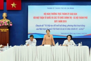 Phó Bí thư Thành ủy TPHCM Võ Thị Dung phát biểu tại hội nghị. Ảnh: Thanhuytphcm