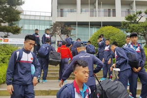 U20 Việt Nam đã được Ban tổ chức đưa về nghỉ ngơi tại Trung tâm thể thao Mokpo. Ảnh: VFF