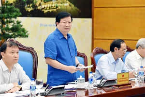 Phó Thủ tướng Trịnh Đình Dũng phát biểu chỉ đạo tại cuộc họp. Ảnh: VGP
