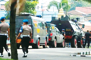 An ninh được thắt chặt tại khu vực xảy ra vụ tấn công nhằm vào cảnh sát TP Medan, Indonesia