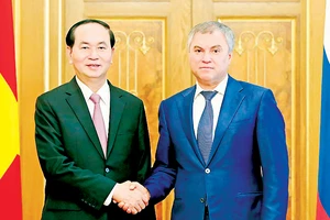 Chủ tịch nước Trần Đại Quang hội kiến Chủ tịch Duma Quốc gia Nga Vyacheslav Volodin