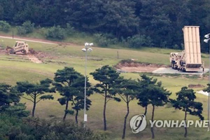 Căn cứ phòng thủ tên lửa THAAD của quân đội Mỹ ở Seongju, tỉnh Bắc Gyeongsang, Hàn Quốc. Ảnh: YONHAP