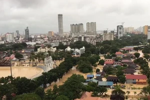 Bang Penang ở Malaysia đang phải hứng chịu hậu quả nặng nề do mưa lũ gây ra.Ảnh: StarTV