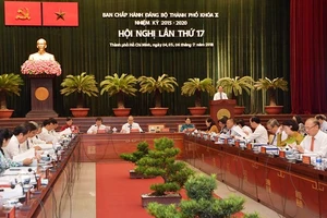 Toàn cảnh hội nghị lần thứ 17 Ban chấp hành Đảng bộ TPHCM khóa X, nhiệm kỳ 2015-2020. Ảnh: Việt Dũng