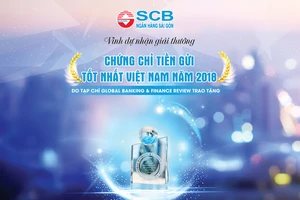 SCB đón nhận Giải thưởng Chứng chỉ Tiền gửi tốt nhất Việt Nam 2018
