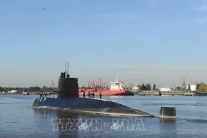 Tàu ngầm ARA San Juan cập cảng ở Buenos Aires năm 2014. Ảnh: TTXVN