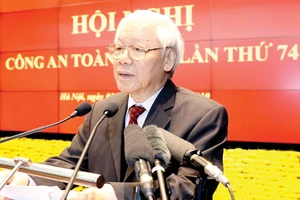 Tổng Bí thư, Chủ tịch nước Nguyễn Phú Trọng phát biểu tại Hội nghị. Ảnh: TTXVN