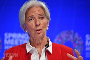 Tổng Giám đốc Quỹ Tiền tệ quốc tế (IMF) Christine Lagarde tại cuộc họp báo