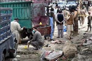 hiện trường vụ đánh bom ở Quetta, Pakistan ngày 12-4