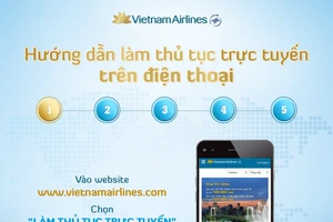 Vietnam Airlines cho check-in bằng điện thoại