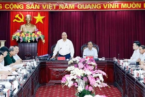 Thủ tướng Nguyễn Xuân Phúc phát biểu tại buổi làm việc với lãnh đạo chủ chốt tỉnh Bắc Kạn. Ảnh: TTXVN
