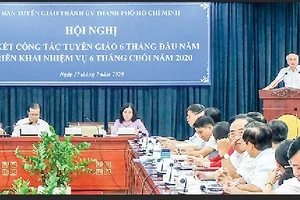 Trưởng ban Tuyên giáo Thành ủy TPHCM Phan Nguyễn Như Khuê phát biểu chỉ đạo hội nghị