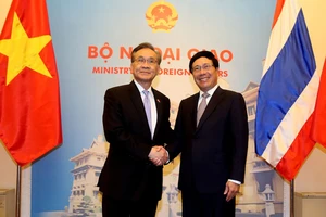 Phó Thủ tướng, Bộ trưởng Bộ Ngoại giao Phạm Bình Minh trong lần tiếp đón Bộ trưởng Ngoại giao Thái Lan Don Pramudwinai tại Nhà khách Chính phủ. Ảnh: ĐCSVN