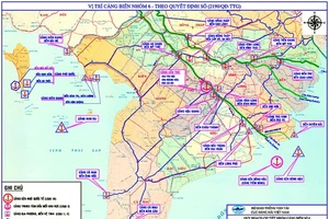 Bản đồ quy hoạch Nhóm cảng biển số 6 - vùng ĐBSCL. Ảnh: TUẤN QUANG