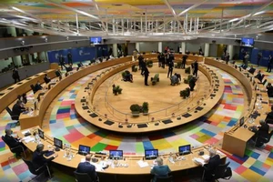 Toàn cảnh Hội nghị thượng đỉnh đặc biệt Liên minh châu Âu (EU) tại Brussels, Bỉ ngày 1-10-2020. Ảnh: AFP/TTXVN