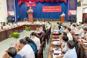 Quang cảnh hội nghị lần thứ 3 Ban chấp hành Đảng bộ Quận 8 khoá XII, nhiệm kỳ 2020-2025. Ảnh: hcmcpv