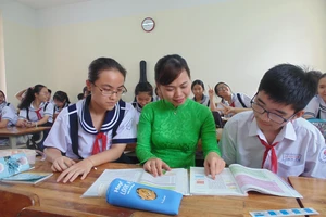 Giờ học môn tiếng Anh của học sinh Trường THCS Lê Văn Tám (quận Bình Thạnh)