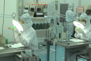 Sản xuất IC bán dẫn tại Công ty MTEX (Nhật Bản) trong KCX Tân Thuận, TPHCM. Ảnh: CAO THĂNG