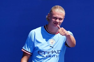 Tiền đạo Erling Haaland trong màu áo Manchester City