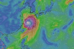Vị trí siêu bão Hinnamnor lúc 1 giờ ngày 5-9 (giờ Việt Nam). Ảnh: vndms